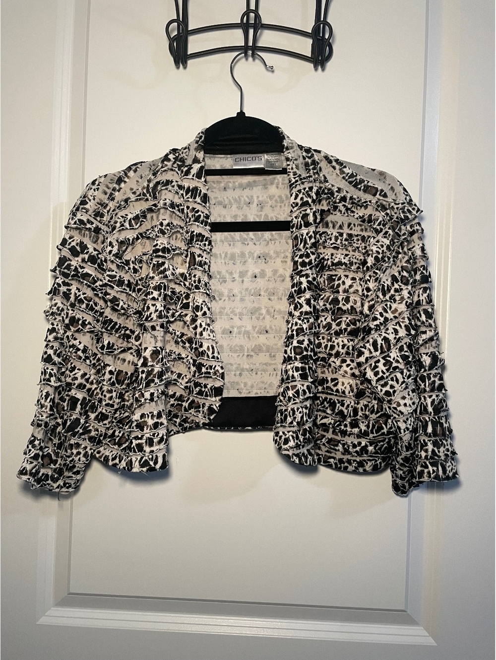 Leopard Chico’s Cardigan Size 8